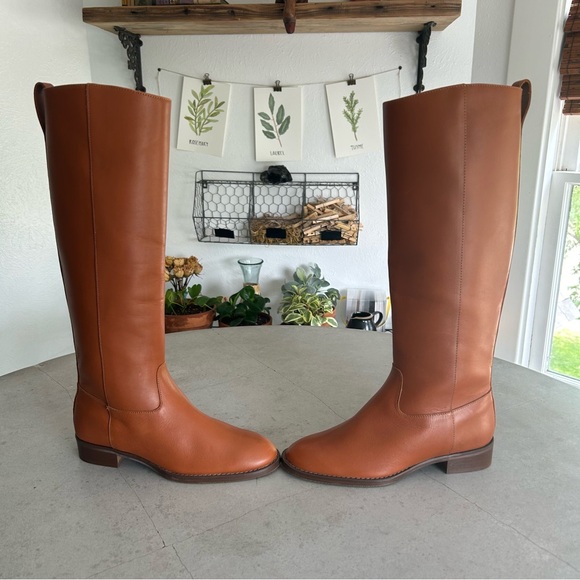 NWOT J. Crew Brown Leather Knee High Riding Boots Fall Winter Minimalist Boho 6 - Picture 4 of 9